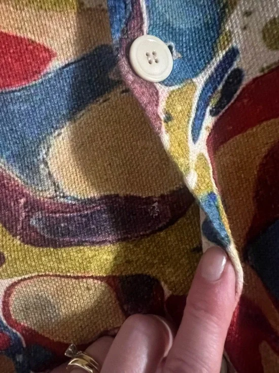 Drole De Monsieur Multicolor Abstract Print Short-Sleeve Shirt Medium - Picture 4 of 7